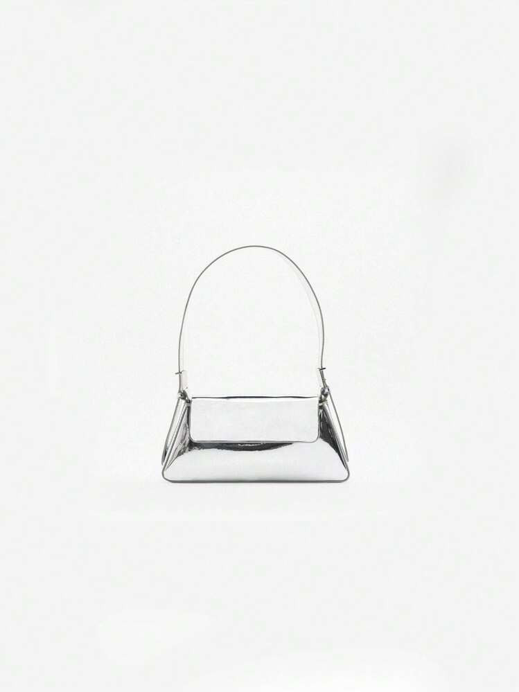 Minimalist Bag Medium Flap Metallic , Funky, Punk & Bag For Street Wear, Waterproof, Sandproof Tr... | SHEIN