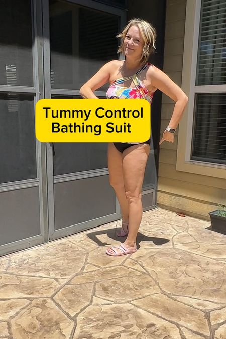 Tummy control bathing suit, tankini, size 10 is a Large. Wearing large in tankini swimsuit, waterproof shoes for vacation pool, beach shoes

#LTKTravel #LTKSwim #LTKShoeCrush