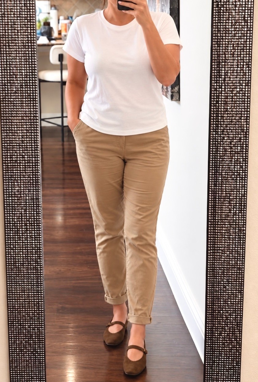 Errand outfit

White tee, tan straight leg jeans, suede ballet flats

#LTKootd #LTKmomlife #LTKMidsize