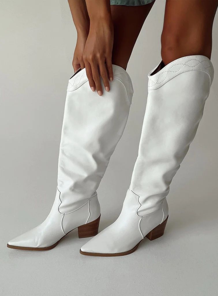 Orleans Western Boot White | Princess Polly US