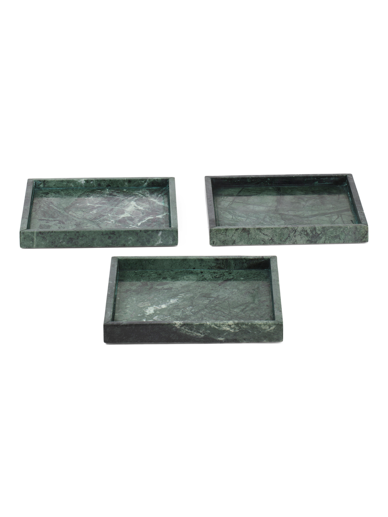 Set of 3 10in Square Marble Decorative Tray | TJ Maxx