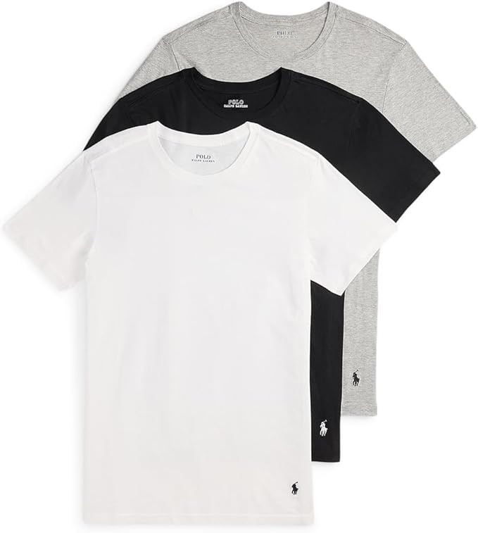 Polo Ralph Lauren Mens Slim Fit Cotton Crew Undershirt 3-Pack | Amazon (US)