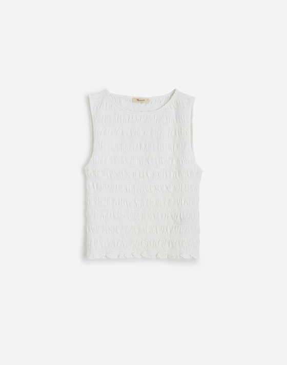 Smocked Boatneck Tank | Madewell | Madewell