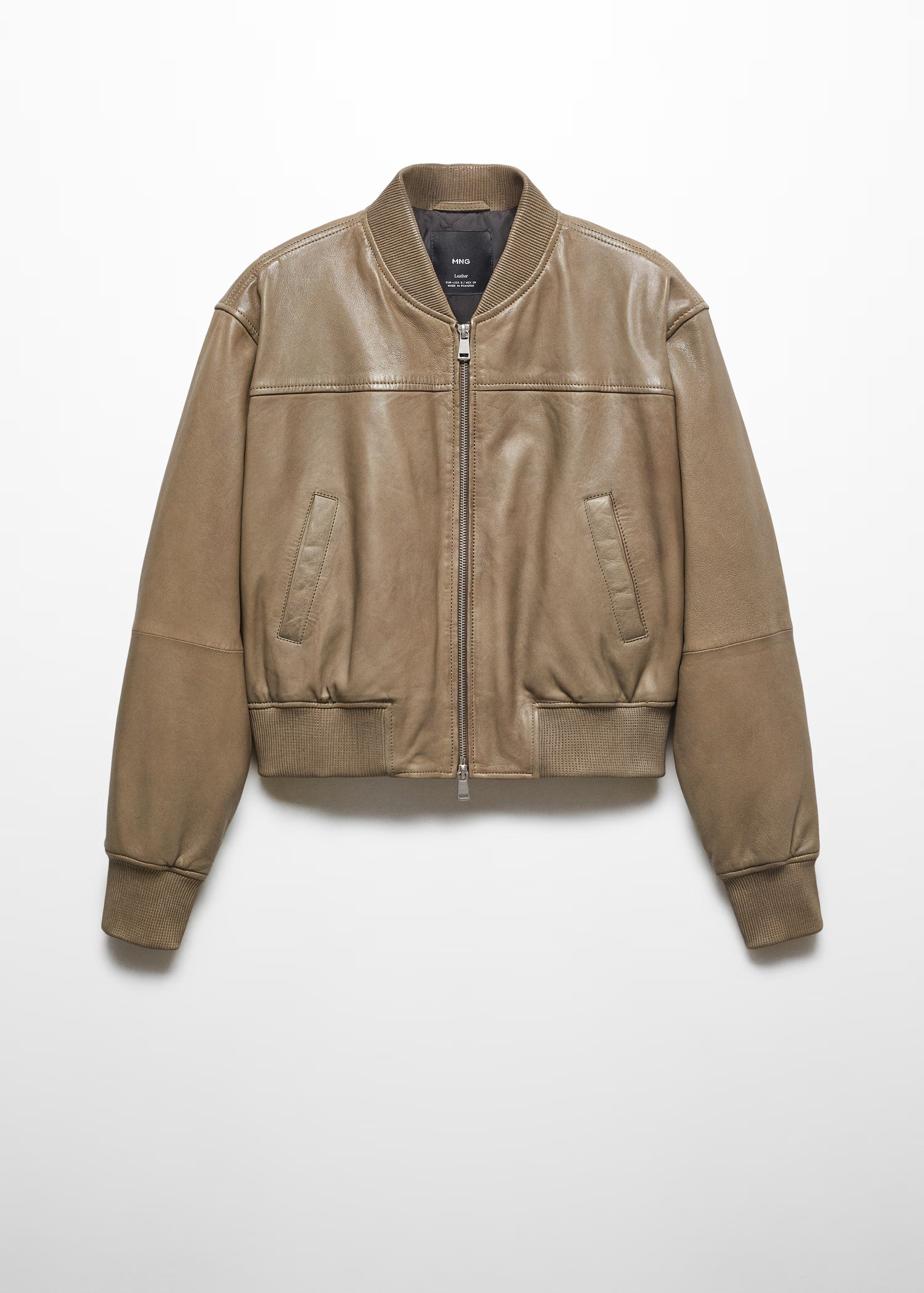 Leather bomber jacket | MANGO (US)
