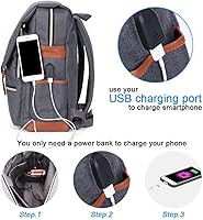 Modoker Vintage Laptop Backpack for Women Men,Travel Backpacks with USB Charging Port Fashion Bac... | Amazon (US)
