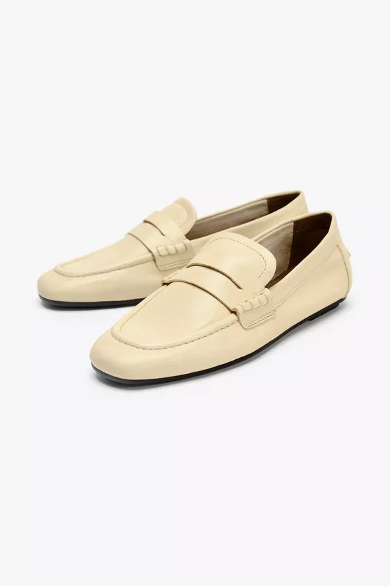 LEATHER PENNY LOAFERS | Zara UK