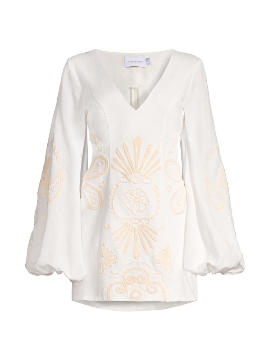Seren Embroidered Cotton Minidress | Saks Fifth Avenue