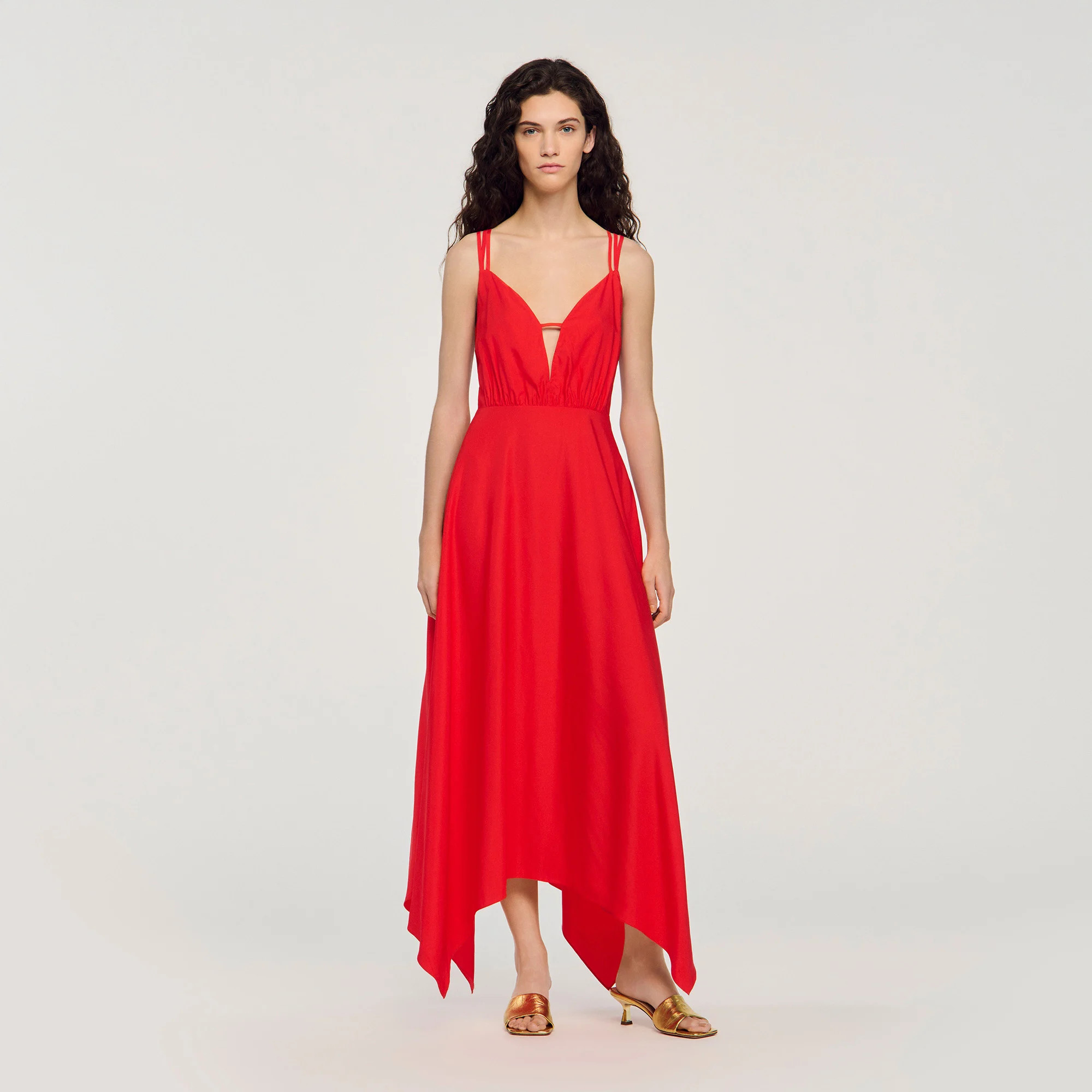 Asymmetric maxi dress | Sandro US | Sandro-Paris US