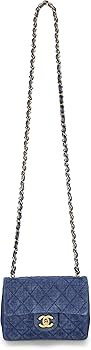 Amazon.com: Chanel, Pre-Loved Blue Denim Half Flap Mini, Blue : Luxury Stores | Amazon (US)