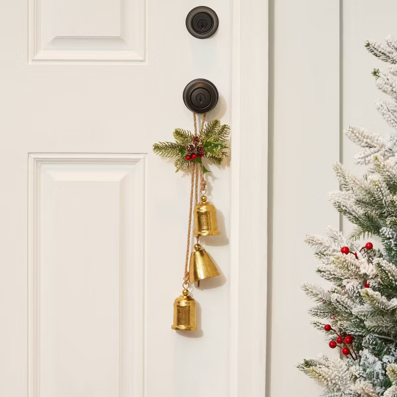 Hanging Decorative Gold Bells with Greenery - Wondershop™ | Target