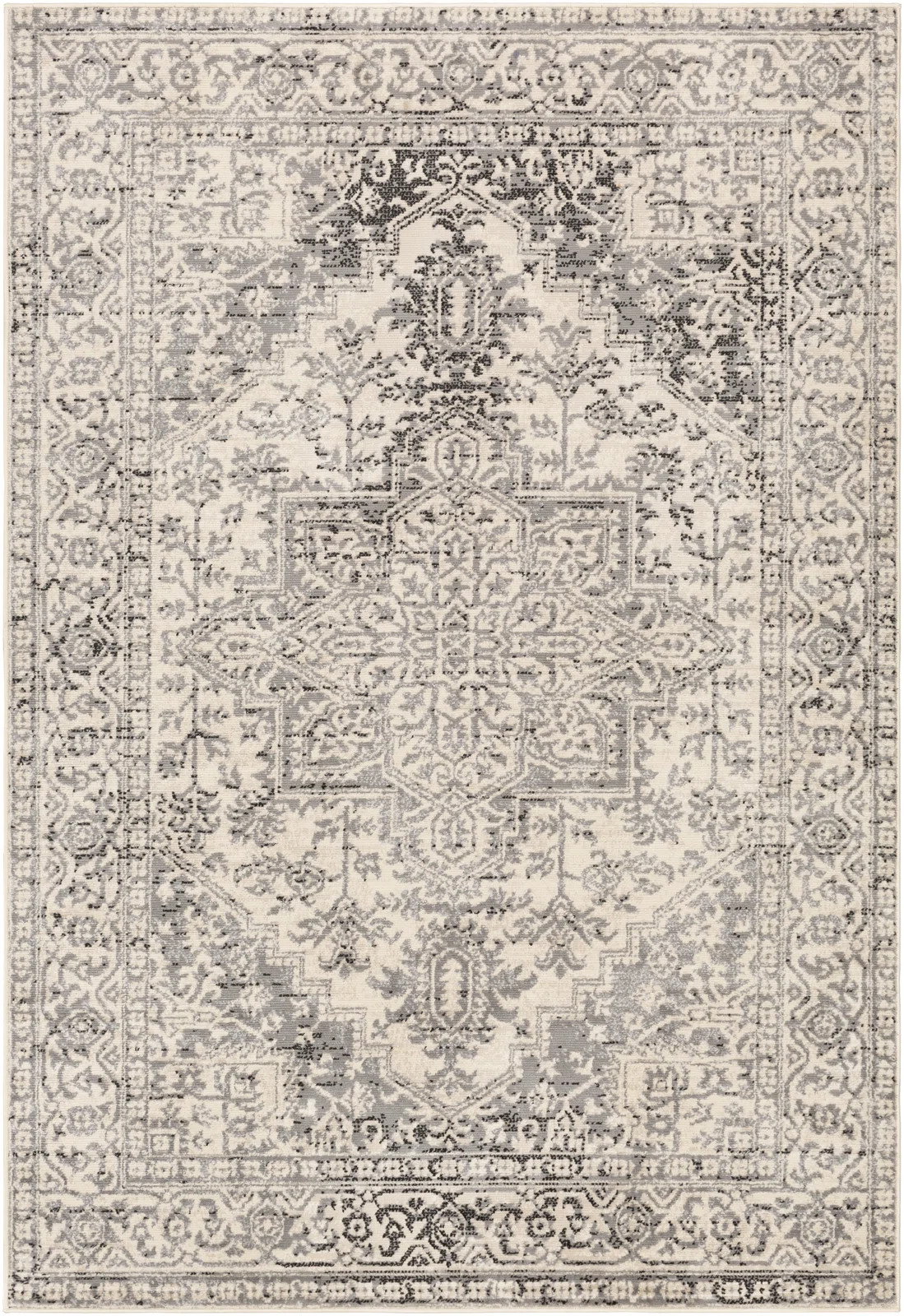 Witten Distressed Charcoal/Cream Area Rug | Wayfair North America
