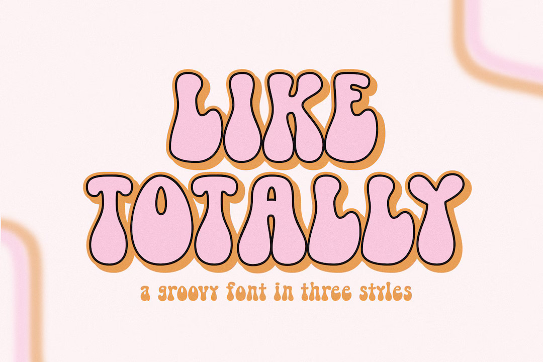 Like Totally Font - Retro Font, Groovy Font, Boho, Bubbly Font, Shadow Font, Modern Font, Hippie,... | Etsy (US)