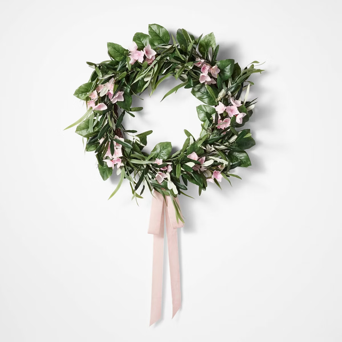 Floral Wreath with Ribbon Purple - Threshold™ designed with Studio McGee | Target