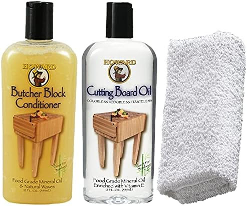 Howard Butcher Block Conditioner + Cutting Board Oil | Daley Mint Cloth for Wood Revitalizing Kit -  | Amazon (US)