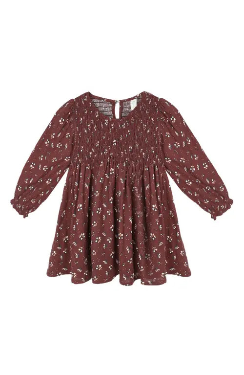 Rylee + Cru Capri Harvest Berry Smocked Dress in Burgundy at Nordstrom, Size 18-24M | Nordstrom