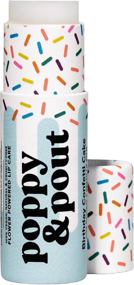 Poppy & Pout Birthday Cake Jumbo Lip Balm | All Natural Lip Balms & Moisturizers | Hydrates with ... | Amazon (US)