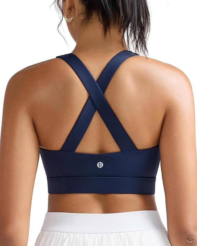 RUNNING GIRL Sports Bra for Women,Molded Cup Strappy Running High Impact Sports Bra with Sewn in ... | Amazon (US)