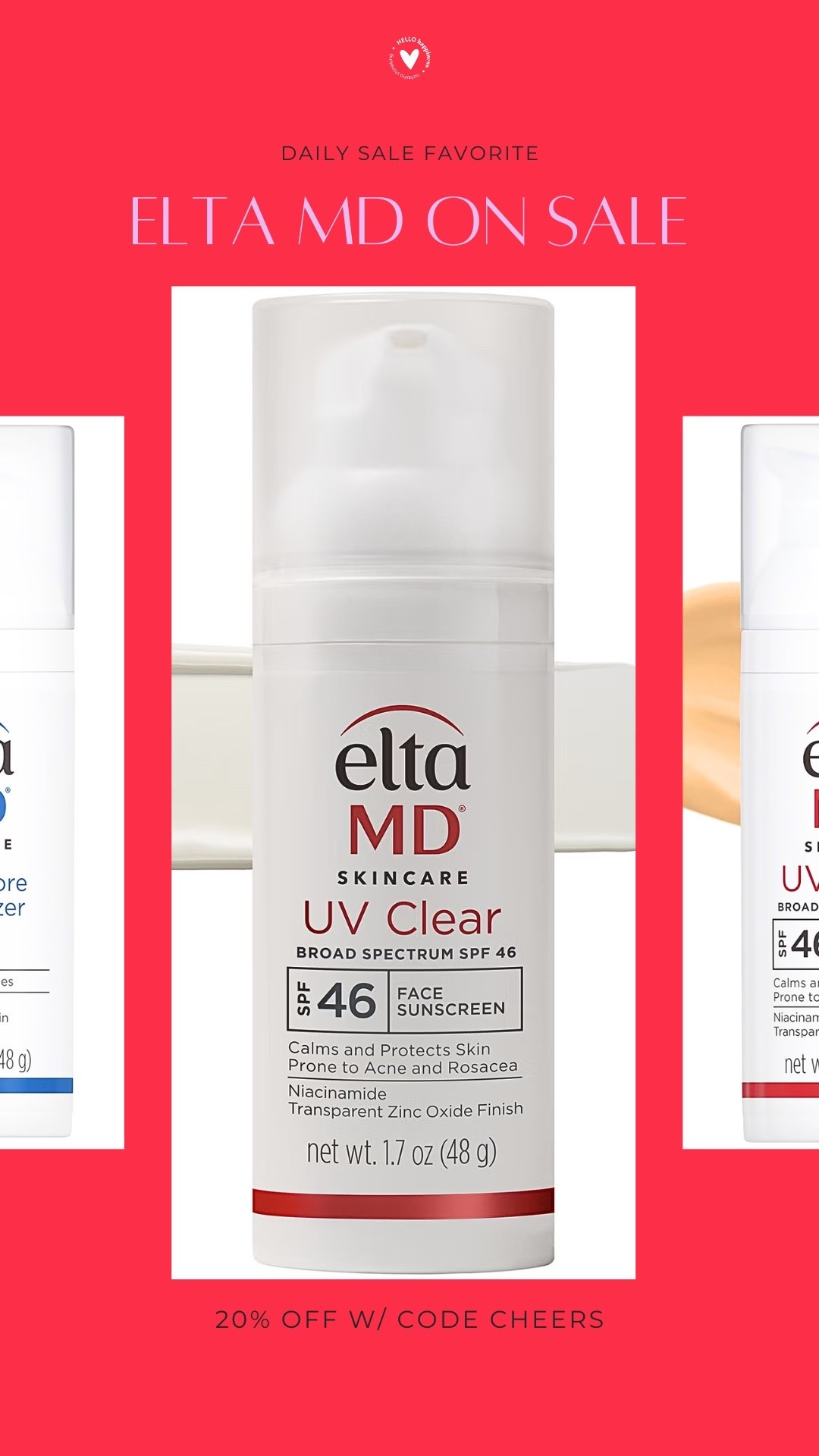 If you've been waiting to stock up on your favorite sunscreen, now's the time! ☀️ EltaMD is 20% off with code CHEERS.

#LTKgrwm #LTKBeauty #LTKSaleAlert