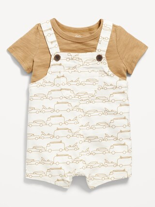 Little Navy Organic-Cotton T-Shirt and Overalls Set for Baby | Old Navy (US)