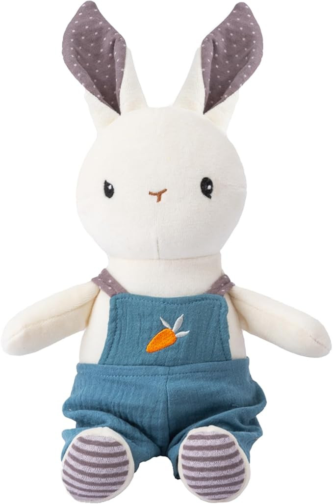 Bunny Stuffed Animal Organic Cotton Baby Plush Toys, 9" Plush Bunny Soft Cuddly Toy for Babies an... | Amazon (US)