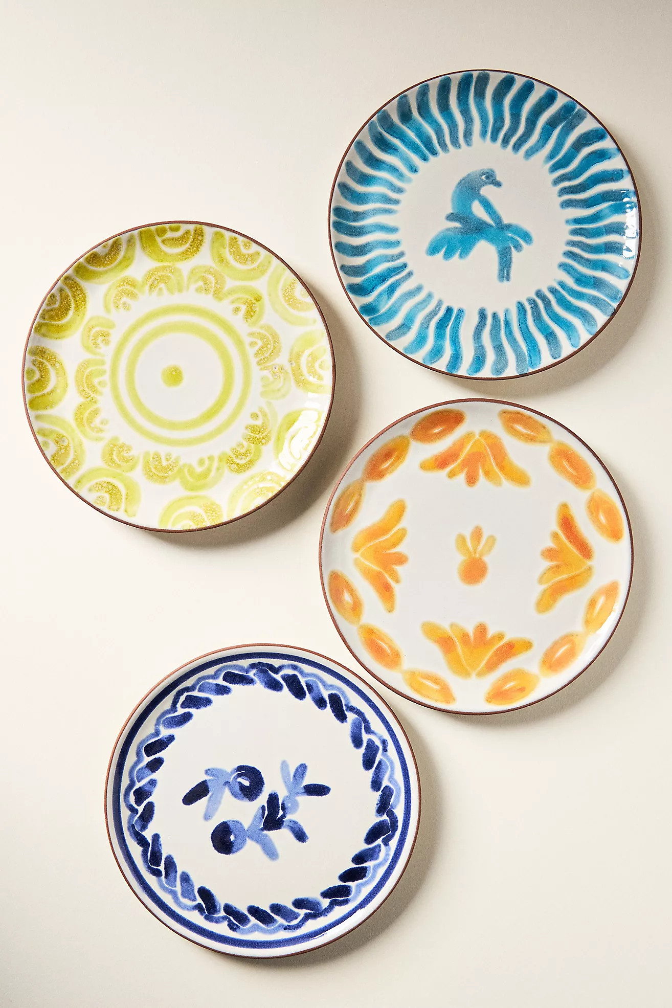 The Mediterranean Dish Glazed Terracotta Mezze Plates, Assorted Set of 4 | Anthropologie (US)
