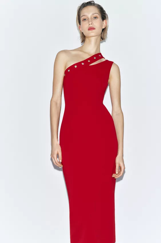 ASYMMETRIC CONTOURING STRETCH DRESS | Zara US