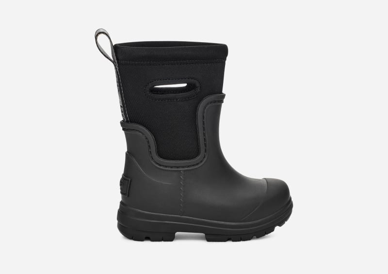 UGG® Toddlers' Droplet Mid Synthetic/Textile Rain Boots in Black, Size 12T | UGG (US)