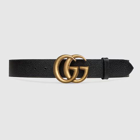 Leather belt with double G buckle | Gucci (US)