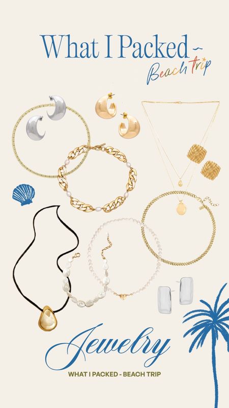 Jewelry I packed for our beach trip🥥✨🌴 #jewelry #earrings #beach 

#LTKstyletip #LTKtravel