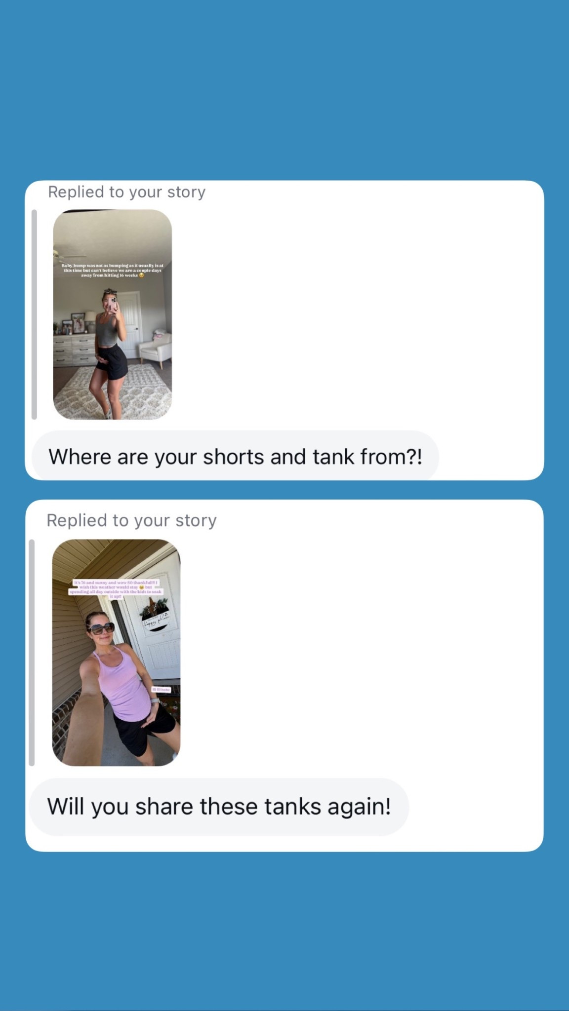 Small in tanks and medium in shorts 