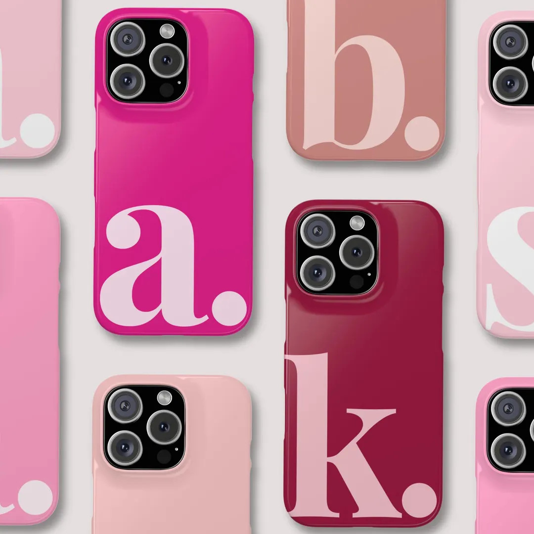 Personalised Single Letter Phone Case for iPhone 16 15 14 13 12 11 Pro Max Plus, Custom Initial M... | Etsy (US)