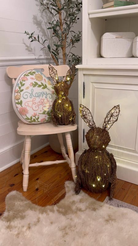 Rattan light up bunnies for Easter

Spring decor, Easter decor, bunny decor, Easter decorations 

#LTKSeasonal #LTKhome #LTKVideo