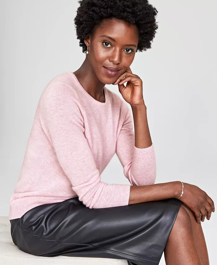 Women's 100% Cashmere Crewneck Sweater, Created for Macy's | Macys (US)