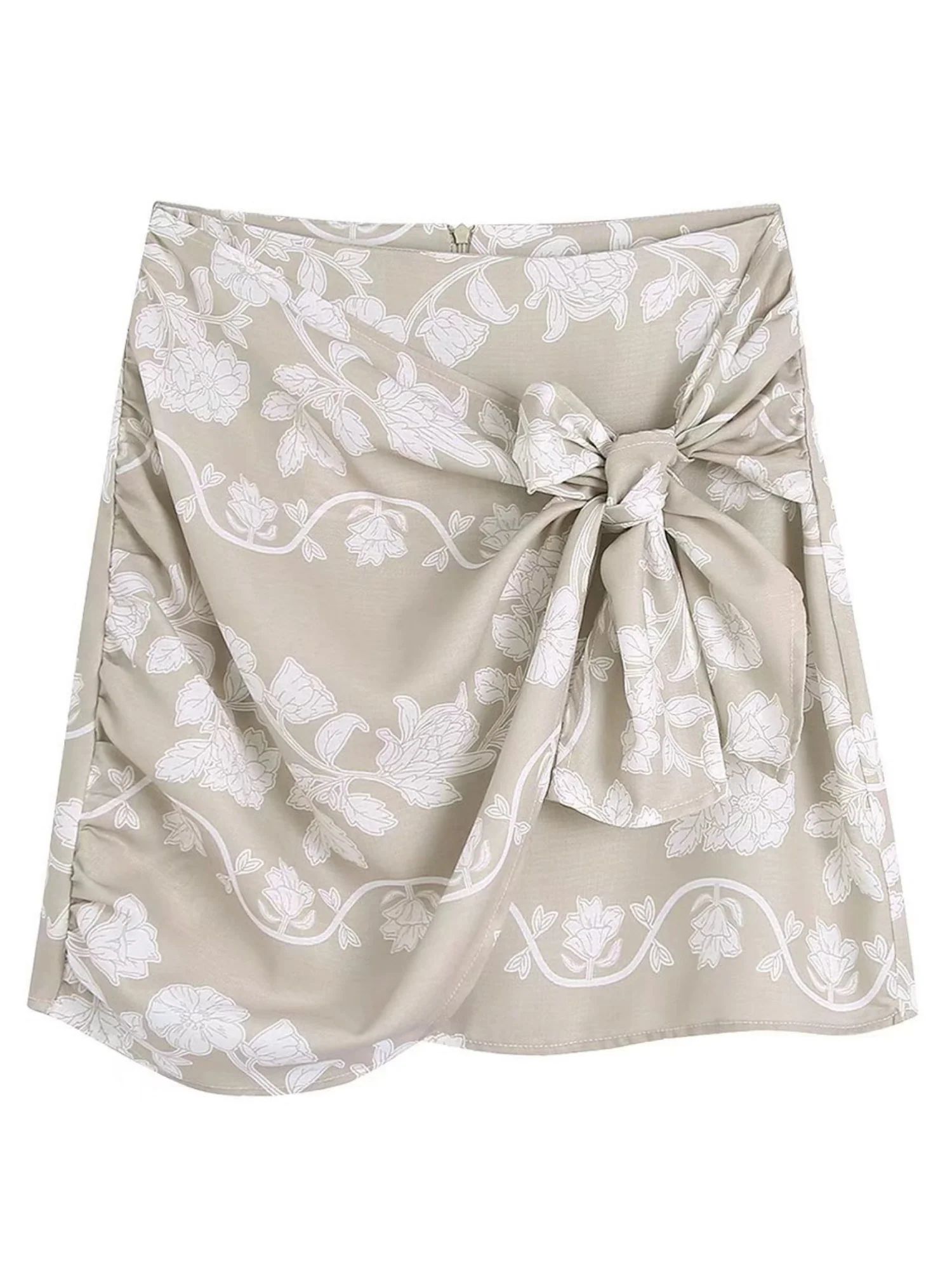 'Travis' Floral Printed Front Tied Mini Skirt | Goodnight Macaroon