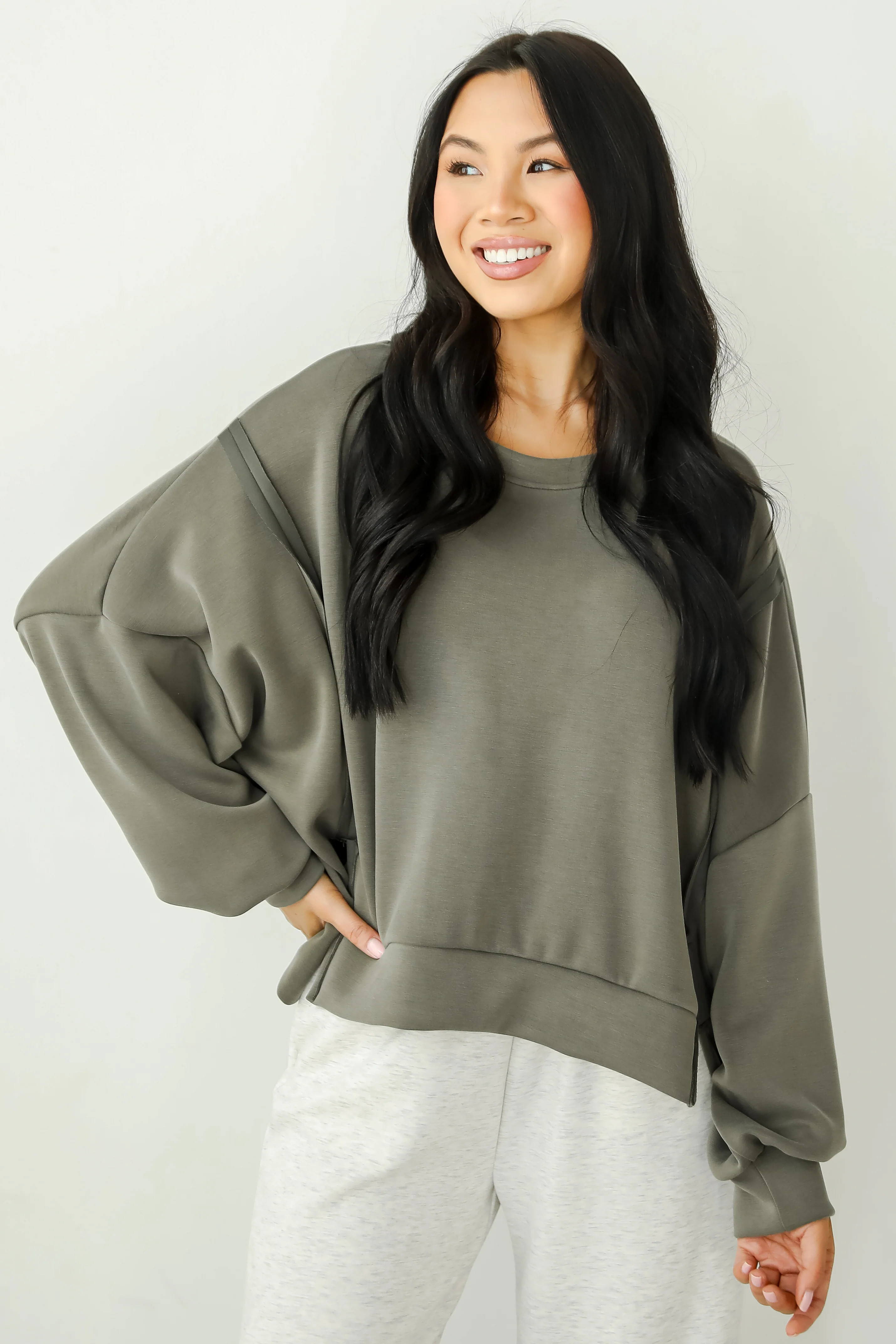 Ultra Air Soft Olive Pullover | Cute Loungewear | Dress Up | Dress Up