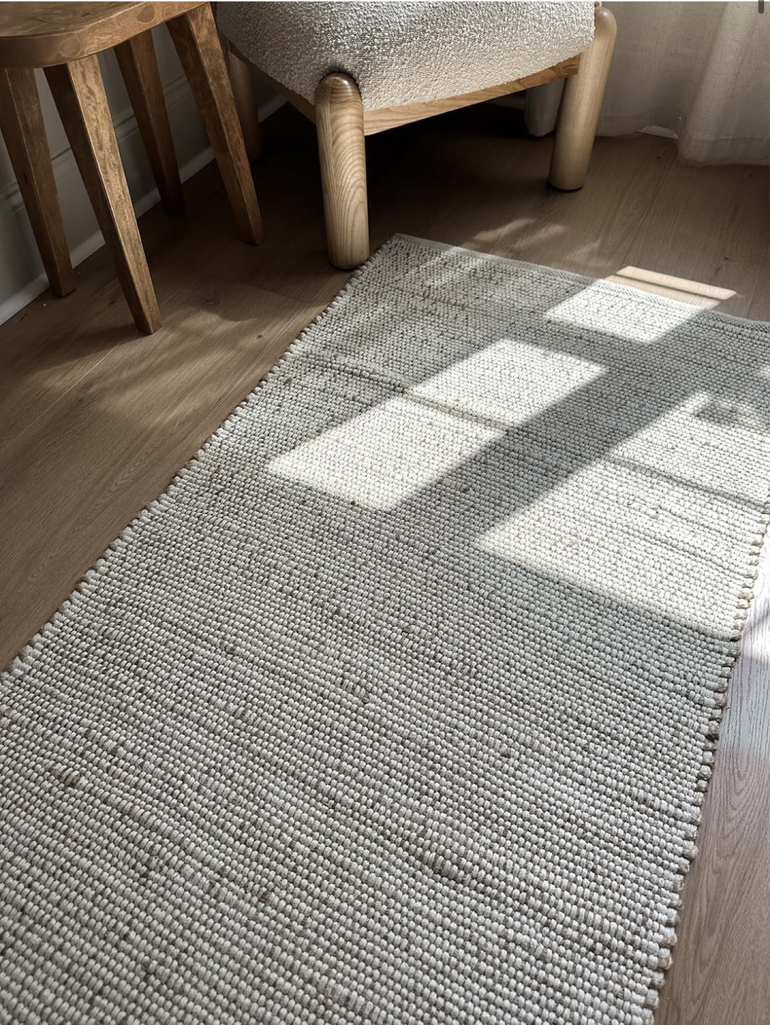 No shed jute rug! Soft- flat under feat and does not shed ! Great as an area rug or runner beautiful neutral area rug light rugs rugs jute rug