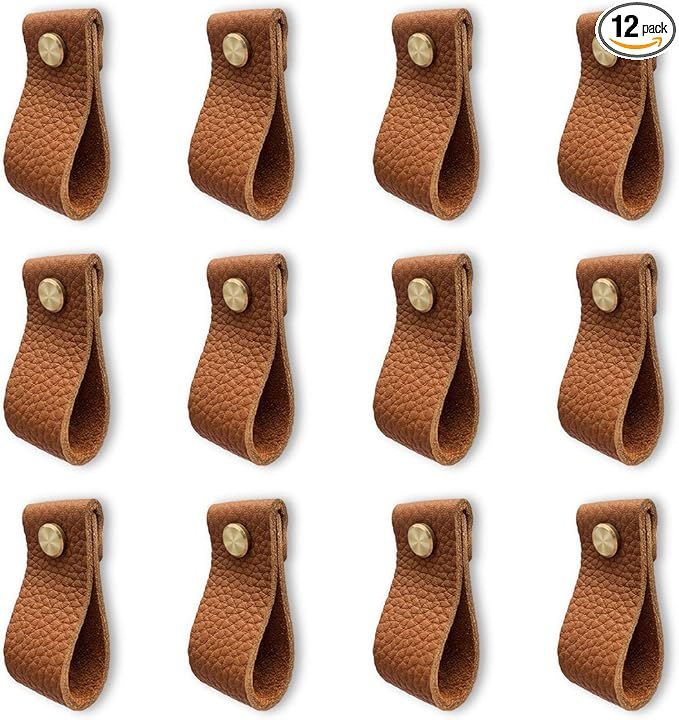 Leather Dresser Knobs, 12 Pack Knobs for Dresser Drawers, Soft Drawer Knobs Upgrade The Look of F... | Amazon (US)