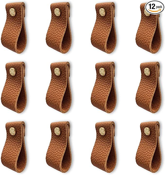 Hiili & Kaala Leather Dresser Knobs, 12 Pack Knobs for Dresser Drawers, Soft Drawer Knobs Upgrade... | Amazon (US)