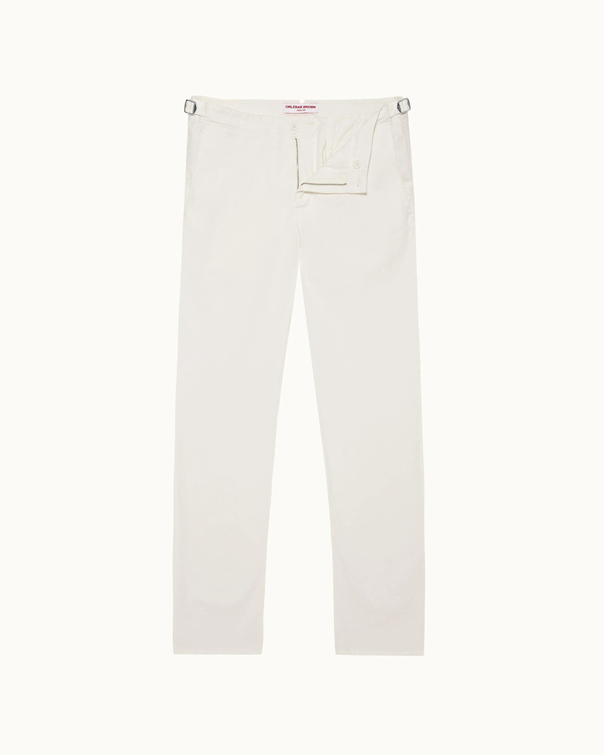 Mens White Tailored Fit Chinos | Luxury Menswear | Orlebar Brown | Orlebar Brown