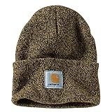 Carhartt Men's Knit Cuffed Beanie, Dark Brown/Sandstone, One Size | Amazon (US)