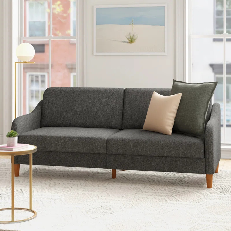 Tahir 77" Wide Round Arm Sleeper | Wayfair North America