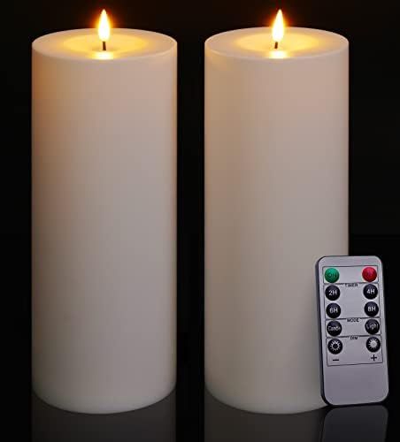 Patiphan Large Flameless Candles Outdoor, 11" x 4" Battery Operated Candles with Remote and Timer... | Amazon (US)