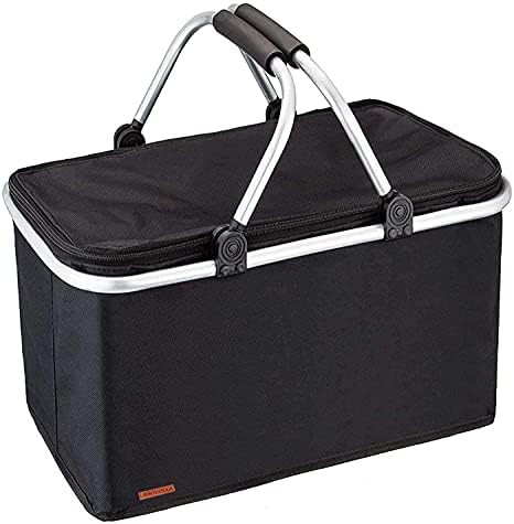 LANOUOGGK Picnic Basket -Grocery Basket- Laundry Basket -Market Basket-Insulated Strong Aluminum ... | Amazon (US)