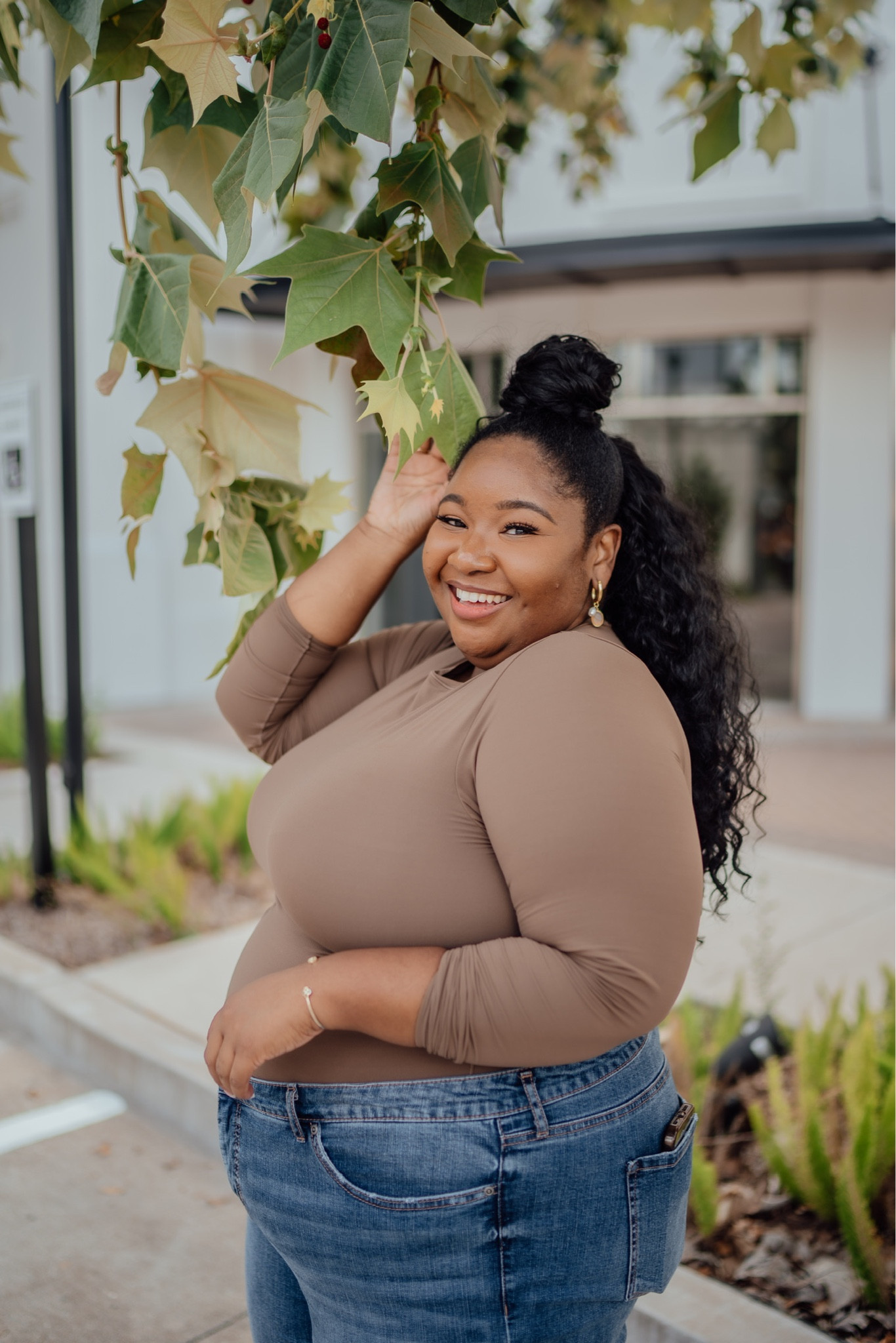 Skims bodysuit. 

Skims Women’s plus size. Women’s plus size fashion. Women’s plus size Walmart jeans. Fall fashion. Women’s plus size fall outfit. Oversized blazer 

#LTKcurves #LTKSeasonal #LTKstyletip