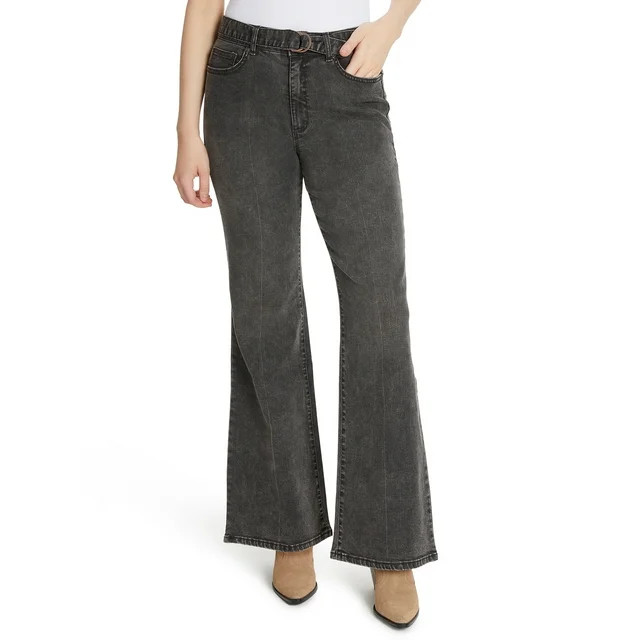 Gloria Vanderbilt Women's High Rise Belted Wide Leg Jean, 32" Inseam | Walmart (US)