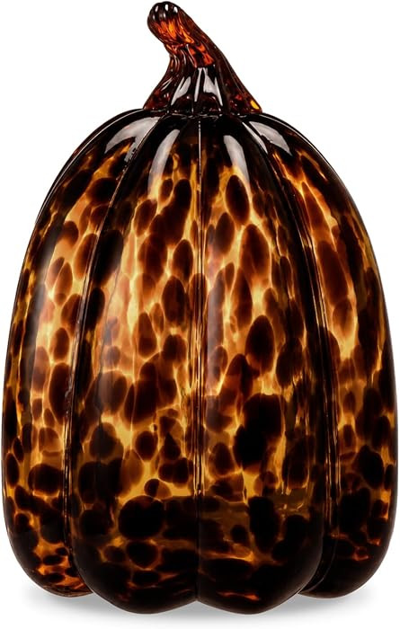 1 Pcs Tortoiseshell Glass Pumpkin Halloween Decor, Large | Amazon (US)