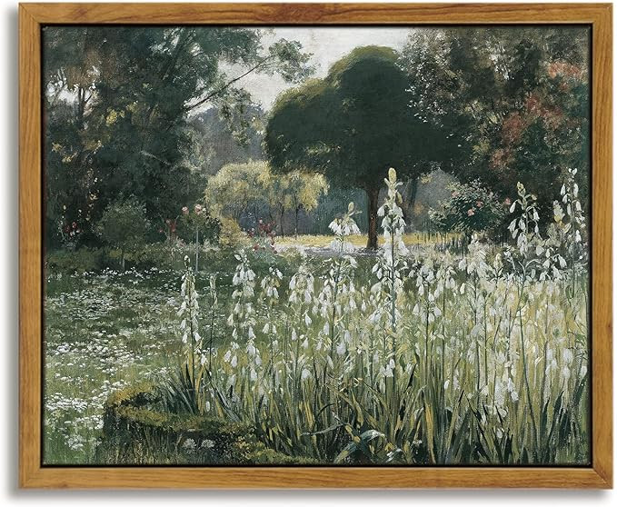 InSimSea Framed Canvas Wall Art Room Eclectic Decor, Meadow with Flowers Painting Wall Art Prints... | Amazon (US)