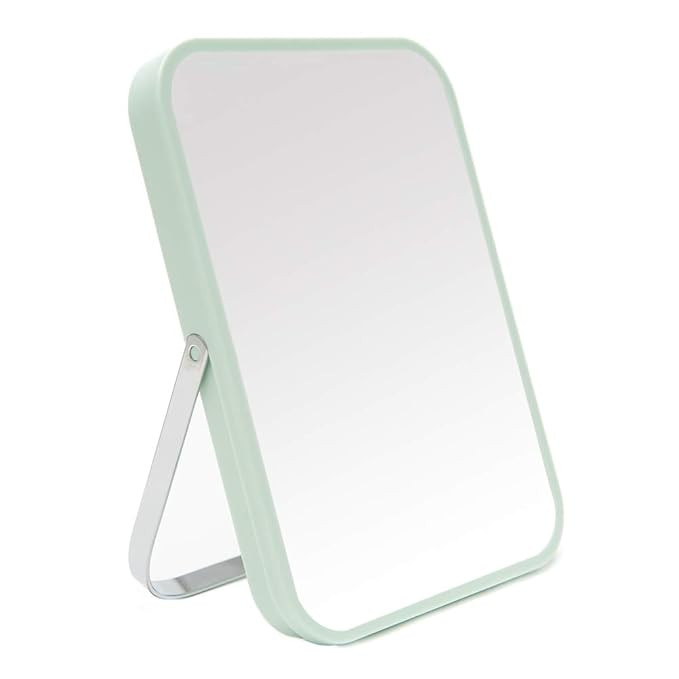 Table Desk Vanity Makeup Mirror,8-Inch Portable Folding Mirror with Metal Stand 90°Adjustable Ro... | Amazon (US)