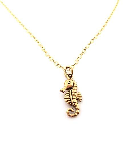 Amazon.com: Seahorse Ocean Charm - 14k Gold Filled Necklace - Gift for Her: Handmade | Amazon (US)
