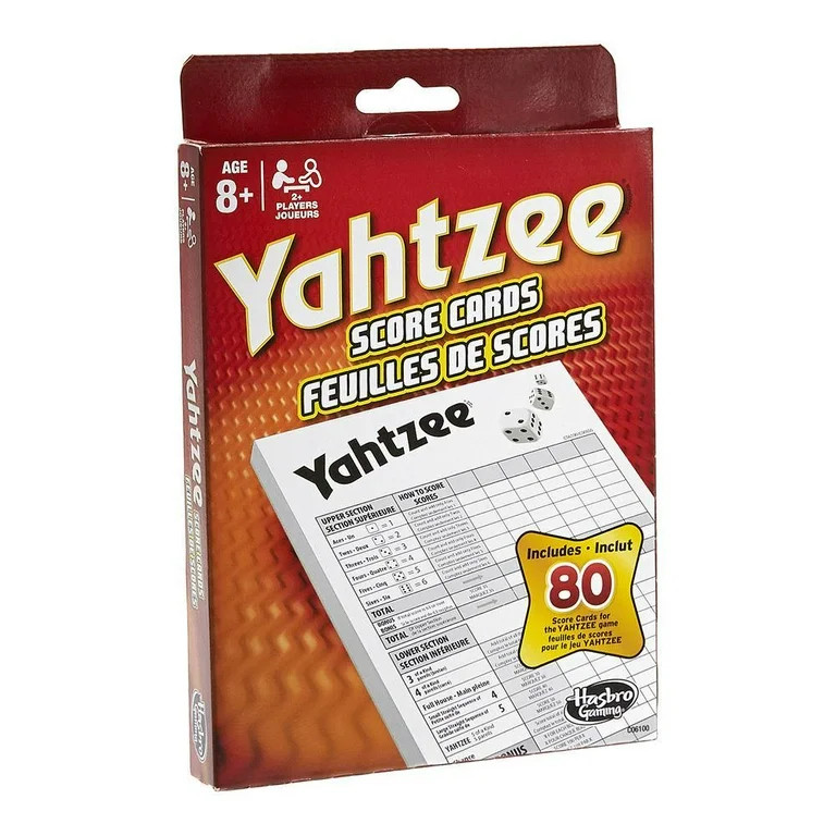 Yahtzee Game Score Pad, Includes 80 Score Cards | Walmart (US)